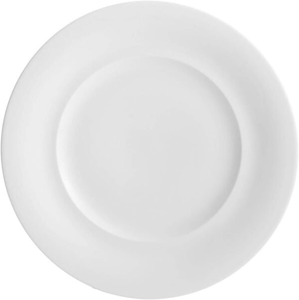 Collection Ceramic 9 Inch Accent Plate, White Plate, Round Dinnerware Dish, Made of Bone China, Microwave and Dishwasher Safe