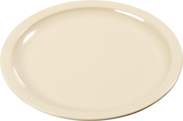 Reusable Plastic Plate Dessert Plate for Home and Restaurant, Melamine, 6.5 Inches, Tan