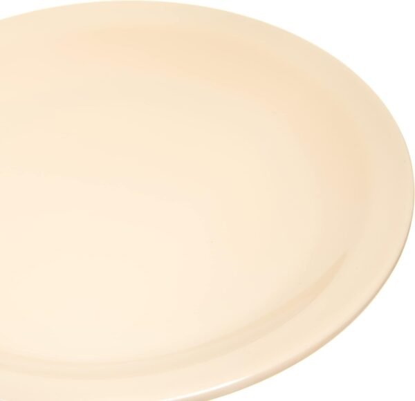 Reusable Plastic Plate Dessert Plate for Home and Restaurant, Melamine, 6.5 Inches, Tan - Image 2