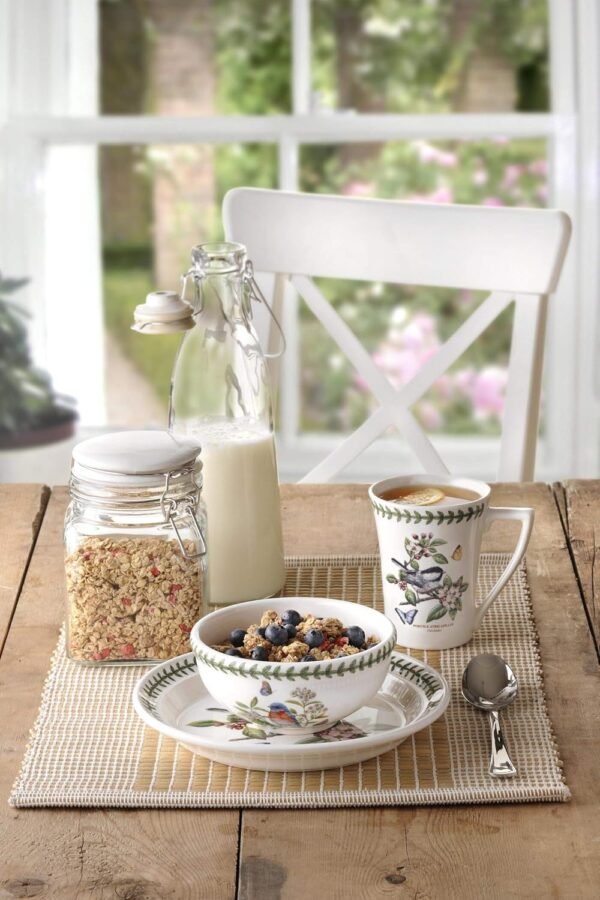 Botanic Garden Birds Oatmeal Bowl - , 6.5" Earthenware Tableware - Dishwasher & Microwave Safe, Vintage-Inspired Made in the UK - Mix & Match Gift Collection - Image 2