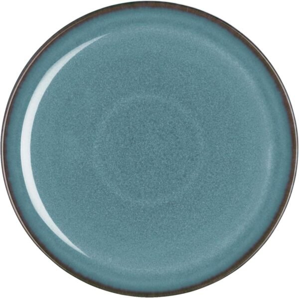e Dinner Plate - 10.25in Single Large Dinnerware, Lunch Plates For Everyday Use - Blue Ceramic Stoneware Tableware - Dishwasher & Microwave Safe - Scratch Resistant