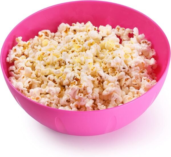 8-Inch Plastic Serve Mixing Bowl for Everyday Meals - Ideal for Cereal, Snacks, Popcorn, Salad, and Fruits, Microwave Safe, White - Image 2