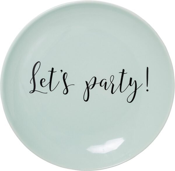 Round Stoneware Summer Plate, 8 inches, Green